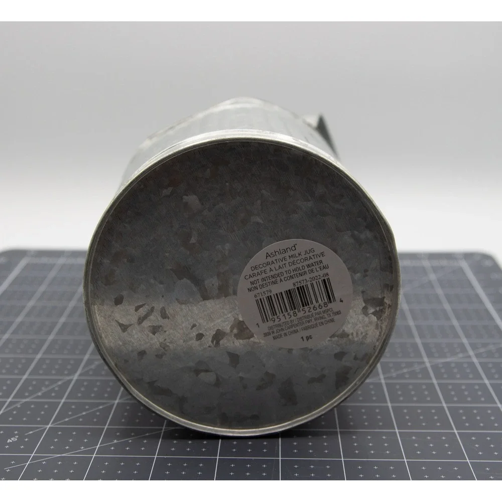 Ashland Galvanized Metal Decorative Milk Jug Farmhouse‎ Ribbed Vase